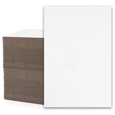 Mat Board Center, 100 Pack 4X6 Corrugated Cardboard Sheets, 1/16 inch thick, Flat Cardboard Inserts for Mailing, Packaging & Shipping, Cardboard Backing, Craft Card Board (White on one side)