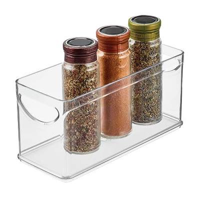 iDesign Plastic Bin, 10" x 4.25" x 5", Clear | Cabinet and Pantry Use with Integrated Handles