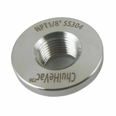 1/8" NPT Stainless Steel 304 Female Threaded Stepped Weld Bung with Top Head (1/8" NPT)
