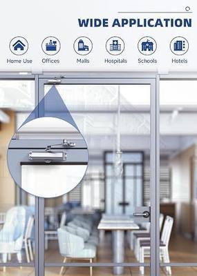 Heavy Duty Commercial Door Closer, Hydraulic No Slam, Adjustable Speed, Hold Open, Silver Aluminum Steel, Indoor/Outdoor, DIY Installation
