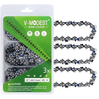 3-Pack 20 Inch Chainsaw Chains 72 Drive Links .050" Gauge 3/8" Pitch | 33RS 72 Fits Stihl MS 029 036 039 391 310 311, Husqvarma 455 Rancher 460 55 257 261 359 362XP 272xp, 555455, Oregon E72, D72