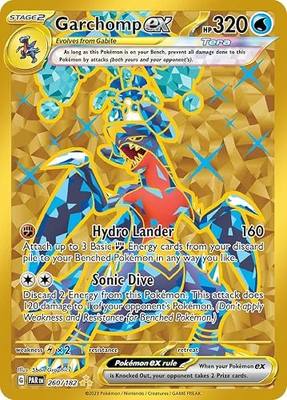 Pokemon -Garchomp ex 260/182 - Paradox Rift - Hyper Rare - Gold Foil - Single Card
