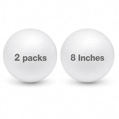Evershine 2 Pack 8 Inch Craft Foam Ball - White Smooth Craft Foam Polystyrene Balls for DIY Craft and Art School Project