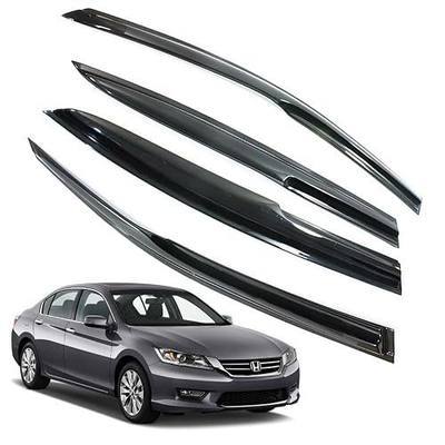Rain Guards for Honda Accord 2013-2017 4-Door Sedan, Black Modern Outside Mount Tape-on Side Window Deflectors for Cars, 4 pcs