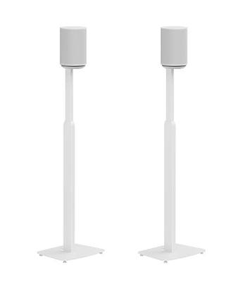 ynVISION.DESIGN Adjustable Floor Stand Mount Compatible with SONOS Era 100 and Era 100 SL | White Brackets | Adjustable from 27.6" - 50" | Pair (2-Pack)