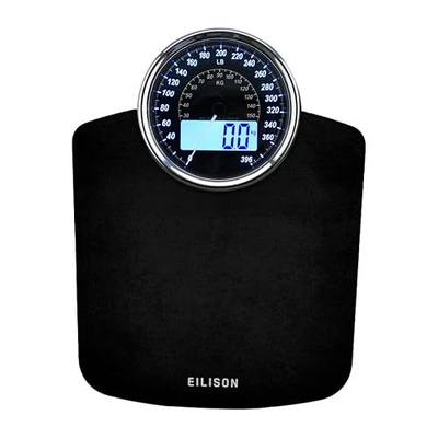 EILISON Highly Advance 2-in-1 Digital & Analog Weighing Scale for Body Weight-400lbs, 4 High Precison GX Sensor Accurate, Thick Tempered Glass, Extra Large Display (Black)