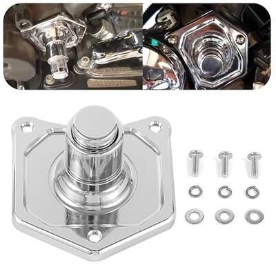 Motorcycle Solenoid Cover Push Button Starter, Starter Button Cover Compatible for Harley Davidson 1991-2017 Softail Dyna Sportster Big Twin, Chrome