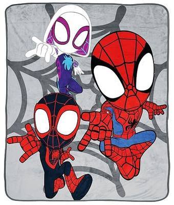 Jay Franco Spidey & His Amazing Friends Plush Throw Blanket - Measures 50 x 60 Inches - Kids Super Soft Fleece Bedding Features Ghost Spider Gwen & Miles Morales