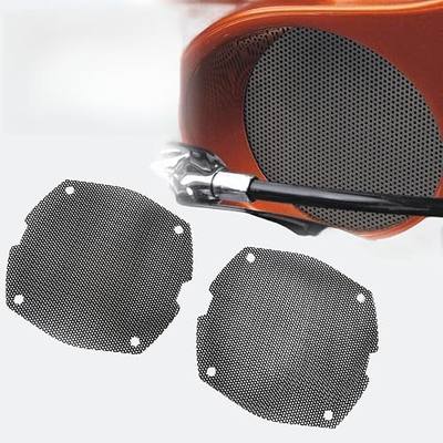 Replacement 5.25'' Front Mesh Speaker Grill Cover Panels for 1996-2013 Harley Davidson Touring Electra Glide, Street Glide, Ultra Limited And Tri Glides (Black)