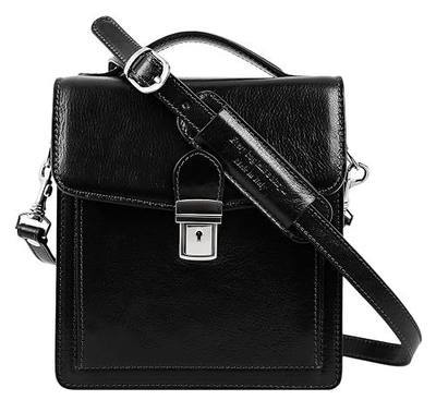 Time Resistance Small Leather Briefcase for Men - Crossbody Bag - Italian Leather Messenger Bag - Gift Box Included