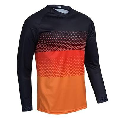 Mountain Bike Jersey for Men, Long Sleeve Dirt Bicycle Shirt for Motorcycle Motocross BMX Moto Mx ATV Riding Off Road