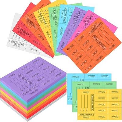 Kosiz 300 Sheets Raffle Tickets Chinese Auction Basket Raffle Tickets with Different Numbers Per Sheets Hold This Stub for Silent Events Fundraiser(10 Bid,Bright Color)