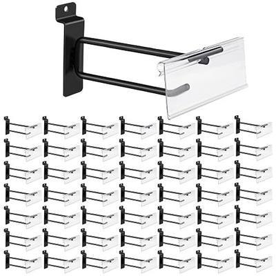 Polmart Heavy Duty 6" Slatwall Panel Double-Bar Hooks, Black (6-inch, 50-Pack)