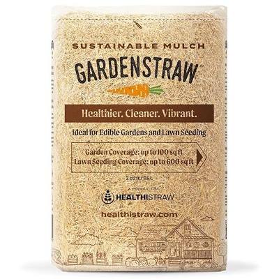 HealthiStraw GardenStraw, 3 cu ft (20 lbs) All-Natural Mulch for Gardens, Vegetables & Lawn Seeding – Water-Conserving Wheat Straw – Thoroughly Cleaned, Sustainable
