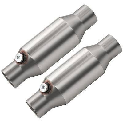 ASOPARTS 2.5" Universal Catalytic Converter, 2.5" Inch Inlet/Outlet Cat Converter with O2 Port (2 Pcs)