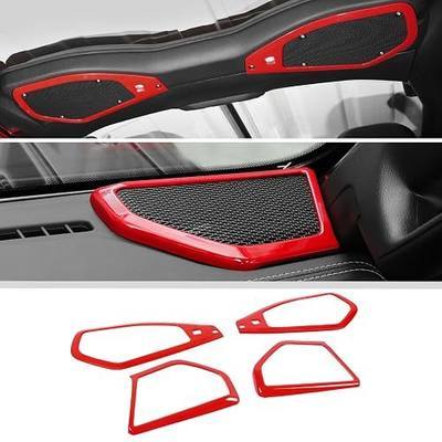 JWWY for Jeep JL Speaker Audio Player Trim Top & A Pillar Cover Trim for 2024-2025 Jeep Wrangler JL JLU & Gladiator JT 4xe Interior Accessories ABS 4PCS Red