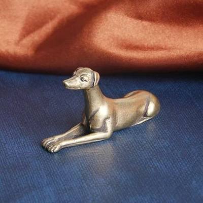 CHOVY Vintage Solid Brass Miniature - Delicate Greyhound Desk Ornament for Pet Enthusiasts - Exquisite Collectible and Home Décor Accent(Greyhound)