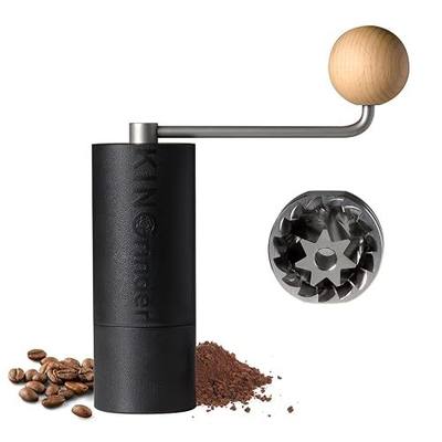 KINGrinder P2 Lightweight Manual Coffee Grinder, ABS Body, Stainless Burr | Supports grind settings for various brewing methods such as pour-over, French press, and AeroPress