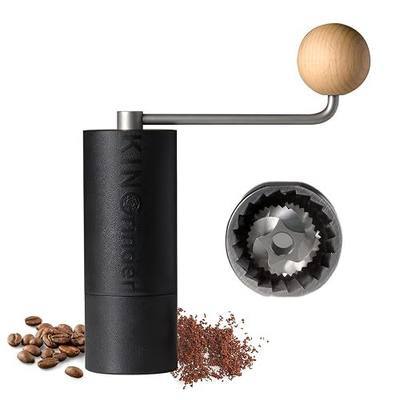 KINGrinder P0 Lightweight Manual Coffee Grinder, ABS Body, Stainless Burr | Supports grind settings for various brewing methods such as pour-over, French press, and AeroPress