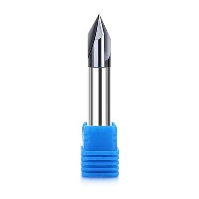 1/2” Carbide Chamfer End Mill, 60 Deg, 4 Flute, Carving Tool, 1pc | AlTiN Coating, Ideal for Alloy Steels, Hardened Steels, V Groove