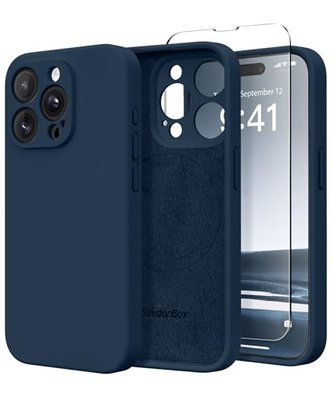 SuydanBox Magnetic for iPhone 14 Pro Max Case Silicone Cobalt Blue