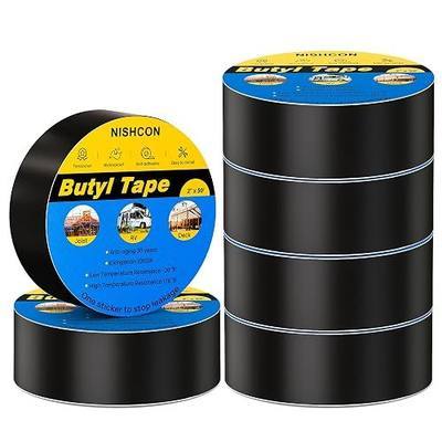 Joist Tape for Decking 2" x 50', 6 Rolls Weatherproof Butyl Tape, Weather Resistance and Anti-Corrosion, Self-Adhesive Joist Tape for Decking 2 Inch, Extend Deck Life for Wood Joists Beams Roof Rv