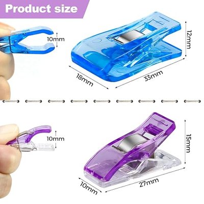 90 Pieces FIVEIZERO Multipurpose Sewing Clips,Multi-Color Sewing Clips for Fabric with Tin Box for Sewing Supplies,Paper Work,Sewing Binding and Hanging Little Things