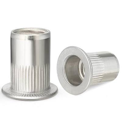 VGBUY 80Pcs 10-32UNC Rivet Nut 304 Stainless Steel Rivnut Threaded Insert Nut, Knurled Body (VG30516)