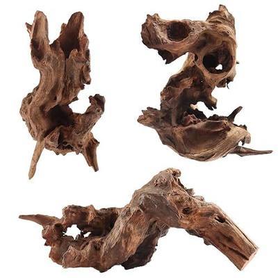 LYPHARD AQUARIUMS Driftwood for Aquarium, 3 Pieces 6-10" Natural Small Drift Wood Fish Tank Assorted Branch Decorations Pieces for Reptile Hide