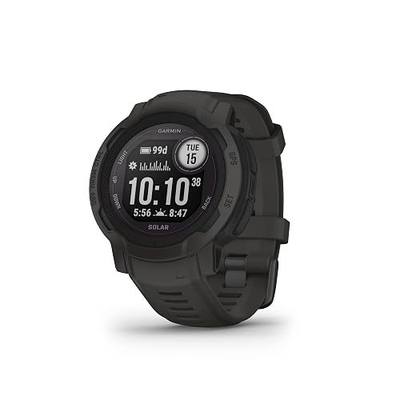 Garmin Instinct 2 Solar, GPS Outdoor Watch, Solar Charging Capabilities, Multi-GNSS Support, Tracbak Routing, Graphite (Renewed)