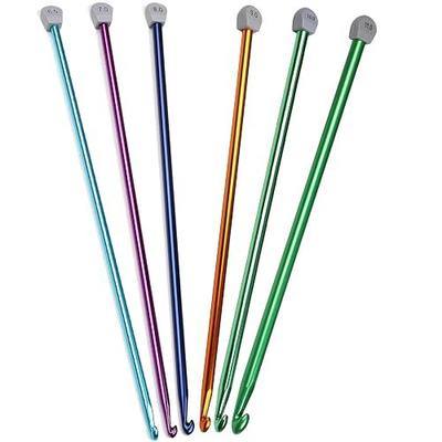 Aeelike Tunisian Crochet Hooks, Extra Long Crochet Hook, 6.5mm-11.0mm | Aluminum Tunisian Crochet Hooks, Smooth Lightweight 13.78'' Long Crochet Hook for Beginners Hats Socks Scarves DIY Crafts
