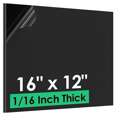 ABS Plastic Sheet 1/16" x 16" x 12", 2 Pack | Black Rigid Thermoplastic Board for Crafts, DIY Projects, Dual-Surface (Textured & Smooth)