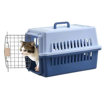 LLGJ-Pets Carrier, Kennel, 23 In. Long, Hard-Sided, for Dog/Cat up to 20 lbs, Suit for Airline/Road Travel (Blue)