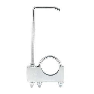 2.25" Universal Exhaust Clamp with Hanger, Heavy Duty Muffler Pipe Repair Bracket, 360° Adjustable Exhaust Hanger Insulator for Automotive Truck System, Zinc Plated (1 Pack)