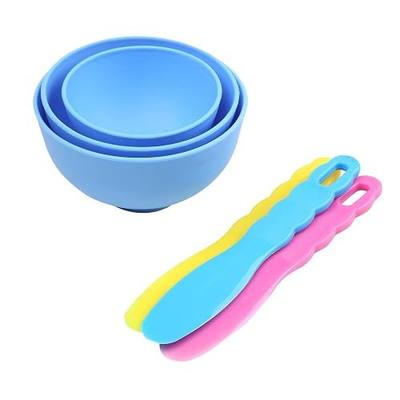 Dental Lab Mixing Bowl with Plastic Spatula for Alginate Materials(6Pcs) | 3Pcs Rubber Flexible Bowl+3Pcs Plastic Spatula,Impression Plaster Beauty Materials,Clinic Beauty Salon