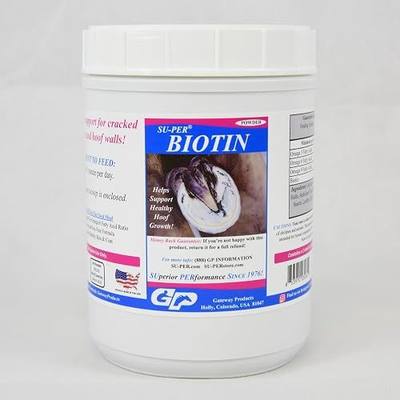 SU-PER Biotin Powder Hoof Supplement - Biotin for Horse Hoof Care & Healthy Hooves Growth - 2.5 Pounds