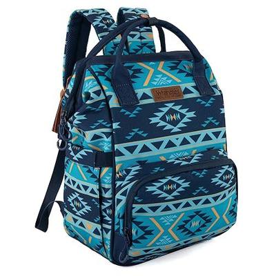 Wrangler Aztec Backpack Organized Daypack Travel Baby Bag with Stroller Strap and Side Bottle Pockets WG2204-9110NY