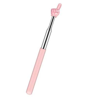 Retractable Teacher Pointer for Classroom Kids Reading, Dumero Extendable Finger Pointer Stick for School, Collapsible Finger Pointing Stick, Long Telescoping Hand Pointer, Pink