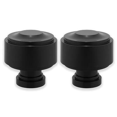 BLASTHOME® Luxury Layers Knob Finials – Fits Only Signature Collection Curtain Rods (Rod Not Included) - Premium Quality, Heavy Metal – Set of Two – Tuxedo Black