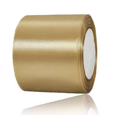 Champagne Gold Ribbon 3 Inch x 25 Yards, Satin Fabric Ribbon for DIY Crafts, Gift Wrapping, Bows Making, Wreaths, Flower Bouquets, Chair Sash, Christmas and Wedding Party Decorations
