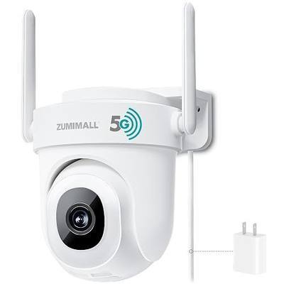 ZUMIMALL 2.5K Wired Cameras for Home Security, 2.4G/5G WiFi Outdoor Camera, 5MP, 24/7 Recording, AI Motion Detection,Cloud & SD Card Storage, 2-Way Audio, 360° PTZ Auto Tracking, Alexa Compatible
