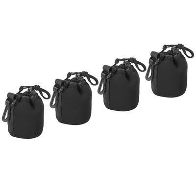 PATIKIL Camera Lens Bag, 4 Pcs 3" ID x 3.9" H Drawstring Lens Pouch with Thick Protective Neoprene, Lens Case for DSLR Camera Lens, Water Coffee Cups Black