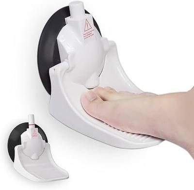 CLIO Shower Foot Rest for Shaving Legs, Pedicure Foot Rest, Foot Stand for Inside Shower with Powerful Suction Cup, Reusable Foot Rest Shower Stool,White