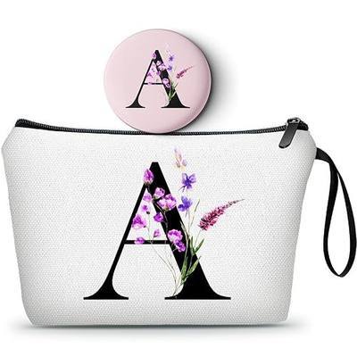 SEAMOON Women Birthday Unique Maid of Honor Friendship Gifts for Women Sister Bridesmaid Bride Personalized Travel Makeup Cosmetic Bag with Mirror Valentines Mothers Day Christmas Graduation A
