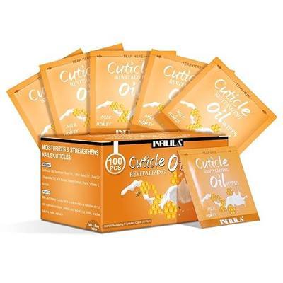 NXJ INFILILA Cuticle Oil for Nails 3.3 Fl Oz, 100Pcs Mini Cuticle Oil Bulk, Hydrating Cuticles Care Product Ttravel Size Nail Honey, Cuticles Repair and Nails Care (Milk & Honey) (100 PCS)