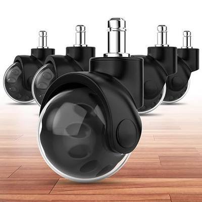 Omyoffice Office Chair Ball Casters 2", 2000LBS Set of 5, Smooth Rolling | Quiet & Safe Chair Casters for Hardwood Carpet, Universal Fit 7/16"x7/8" Stem 11mm, Easy Install, Black