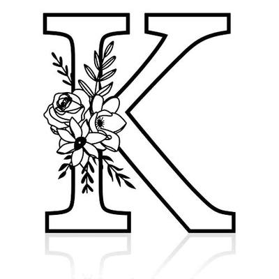 12" Black Metal Letter Wall Decor, Visual 3D Letter Sign Wall Decor Large Alphabet Decorative Farmhouse Hanging for Living Room Bedroom Office Party (K)