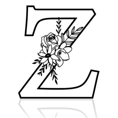 12" Black Metal Letter Wall Decor, Visual 3D Letter Sign Wall Decor Large Alphabet Decorative Farmhouse Hanging for Living Room Bedroom Office Party (Z)