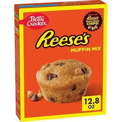 Betty Crocker REESE'S Peanut Butter Muffin Mix, Baking Mix Made with REESE'S Peanut Butter Chips and HERSHEY'S Milk Chocolate Chips, 12.8 oz