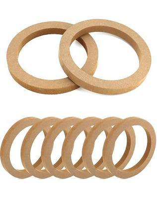 QWORK Wooden Speaker Spacer Rings, 8 Pcs 6.5" Car MDF Speaker Ring, MDF Tweeter Wood Rings for 6.5 Inch Speakers